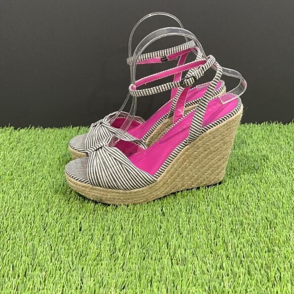 Trina Turk Striped Wedge Espadrille Sandals - Picture 2 of 7